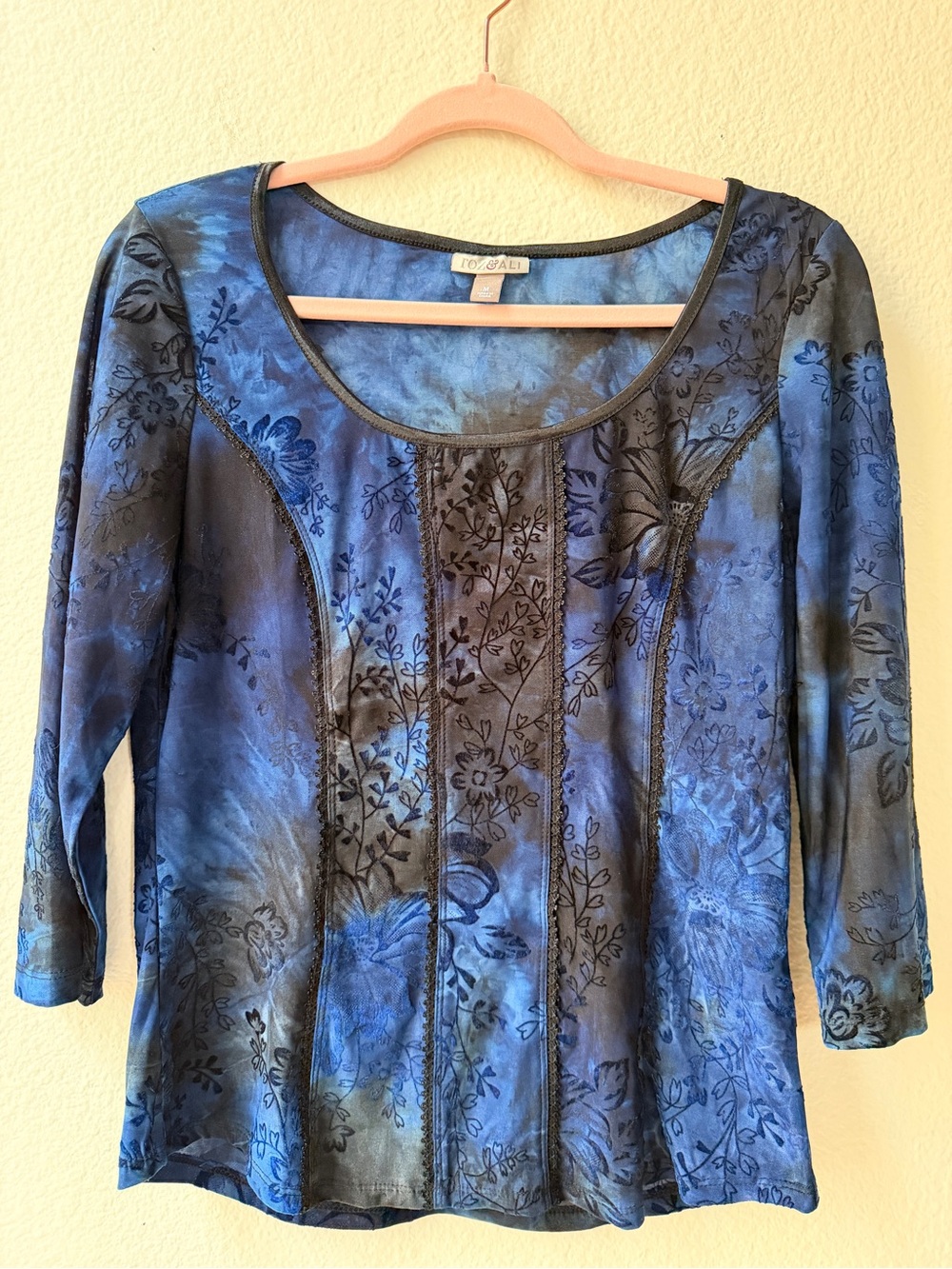 Roz & Ali Blue Floral Burnout Whimsigoth Fairy Dark Romance Lace Grunge Medium